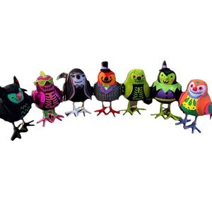 Target 2024 Hyde & EEK! Featherly Friends Halloween Fabric Birds SET‎ OF 7
